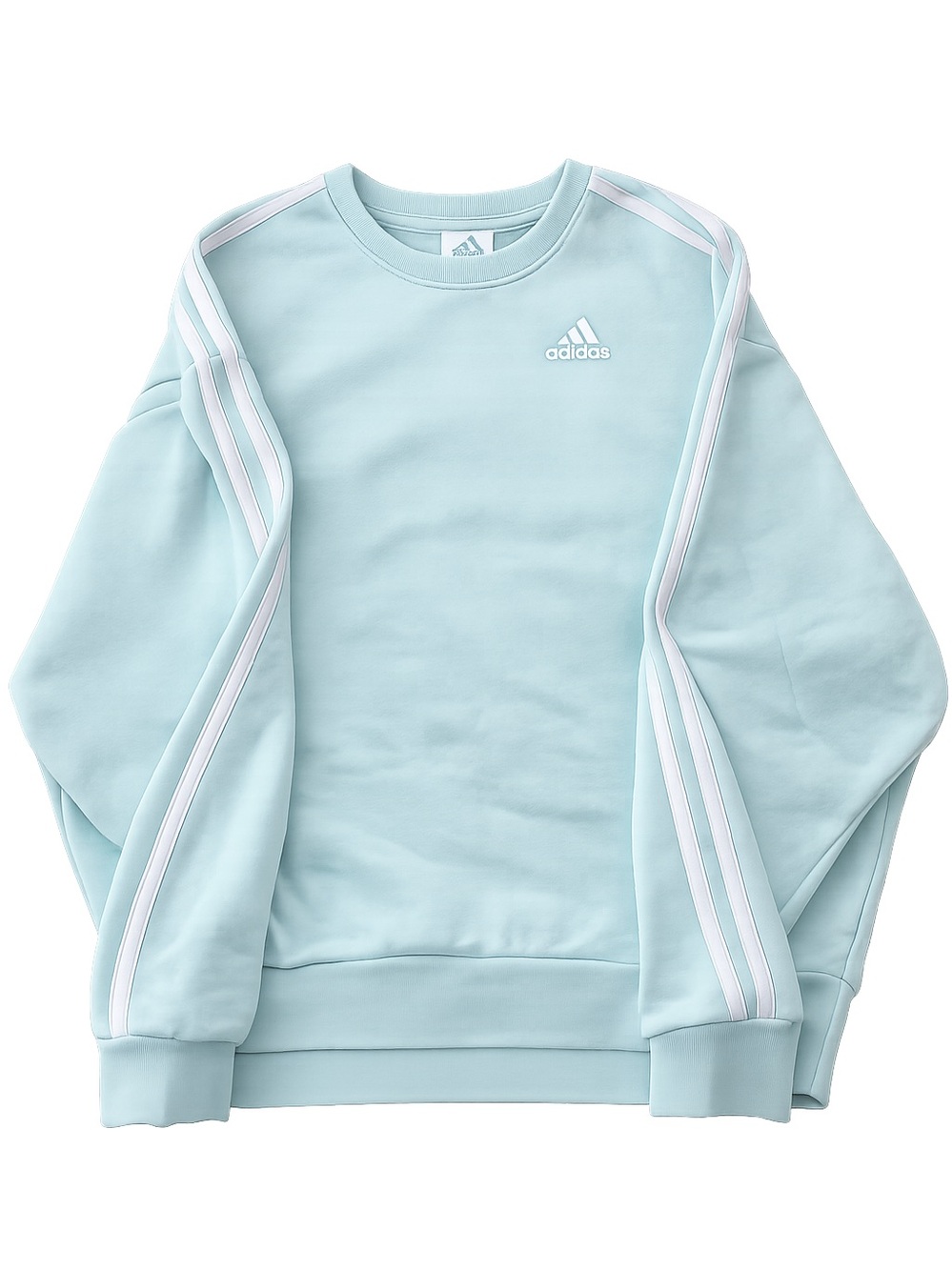 adidas girls Mint Green Crewneck Sweatshirt with White Stripes